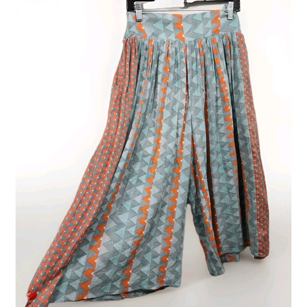 Anthropologie Feather Bone Demetria wide-leg palazzo pants Geo Print Womens S - Picture 1 of 14